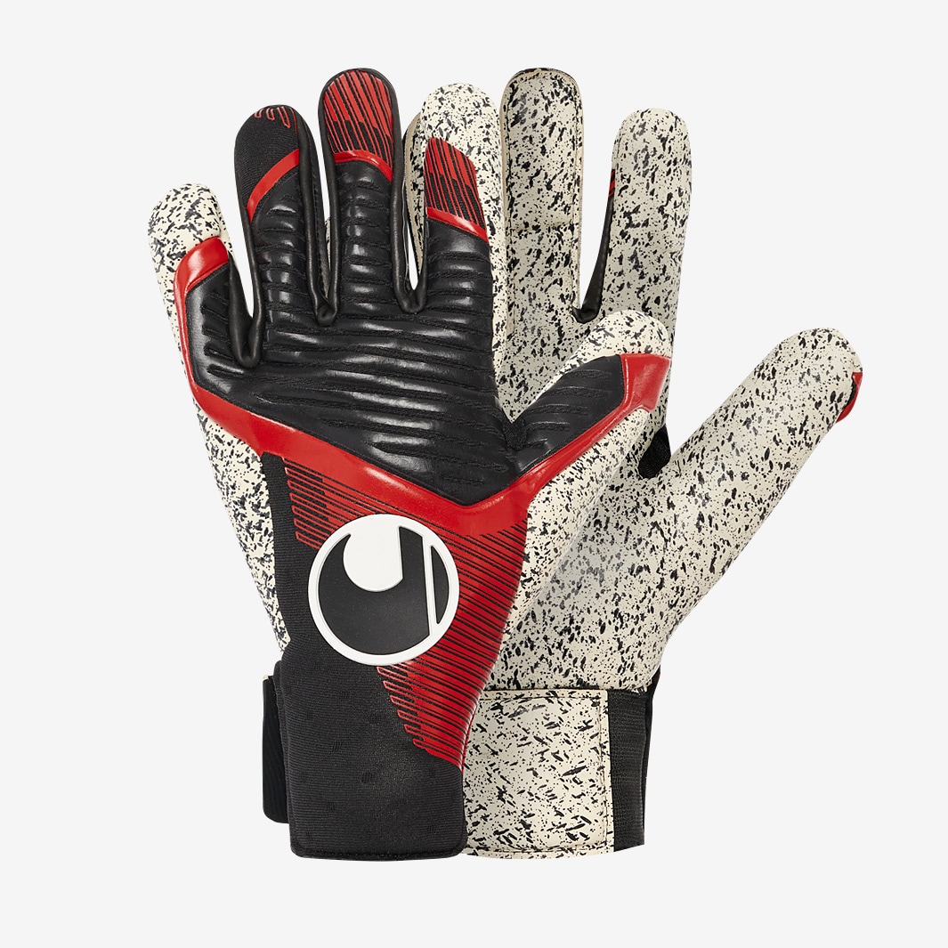Uhlsport Powerline Supergrip+ - Black/Red/White - Mens GK Gloves | Pro ...