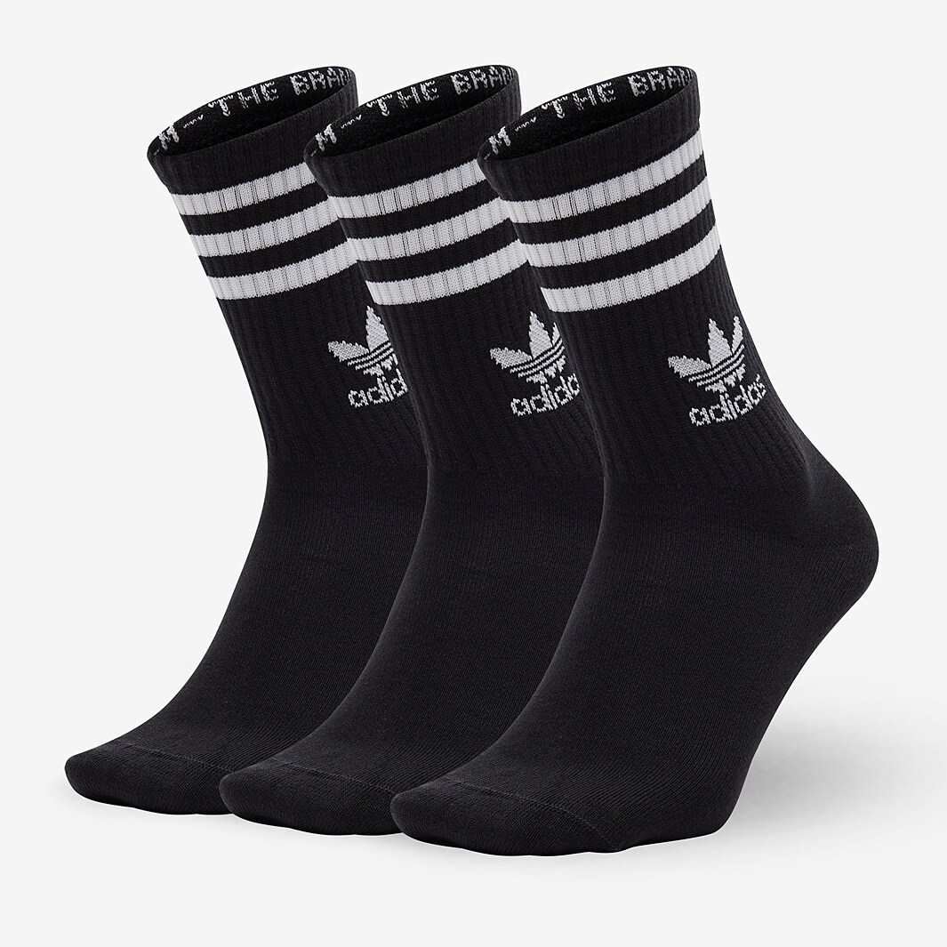 adidas Originals Mid Crew Socks - Black - Socks - Mens Clothing | Pro ...