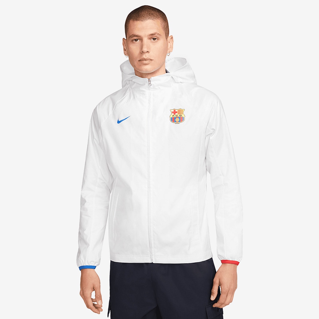 Nike FC Barcelona 23/24 AWF Jacket - White/Royal Blue/Royal Blue - Mens ...