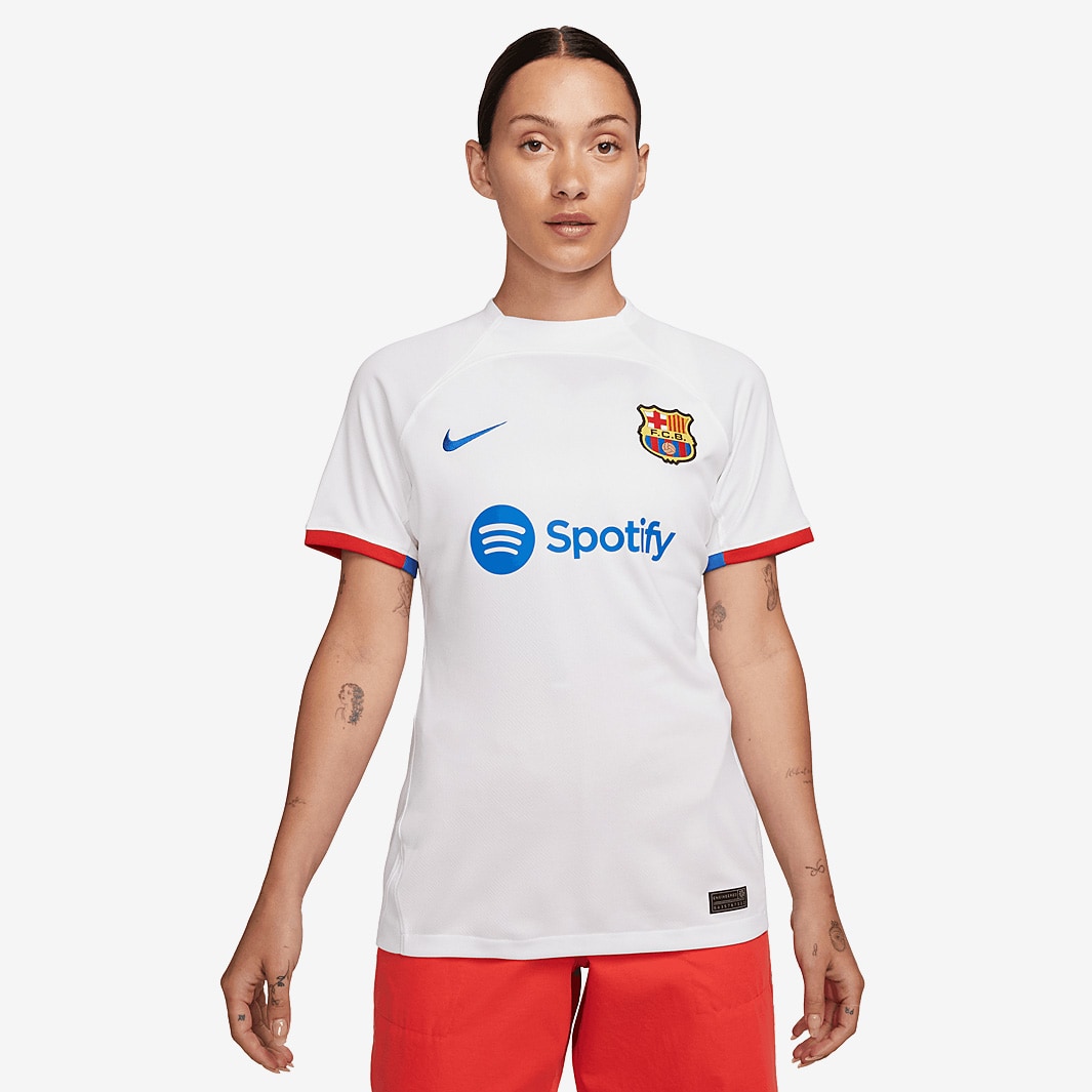 Nike Womens FC Barcelona 23/24 Away Stadium Shirt - White/University ...