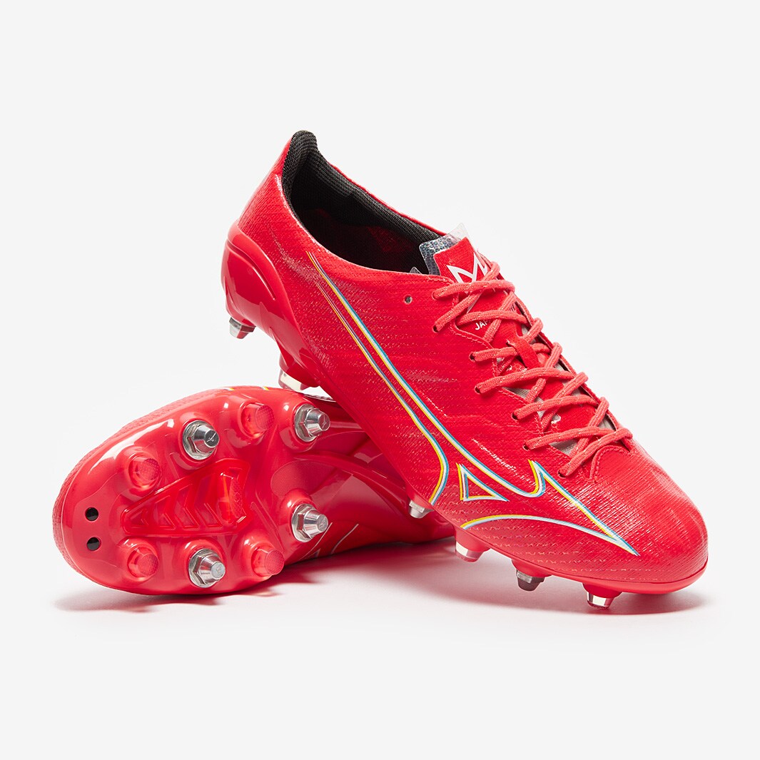 Mizuno lpha Made In Japan SG Mix Fiery Coral White Bolt Mens Boots 