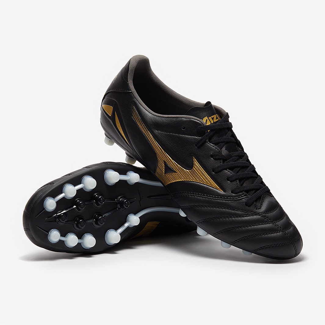 Mizuno Morelia Neo IV Pro AG - Black/Gold - Mens Boots | Pro:Direct Soccer