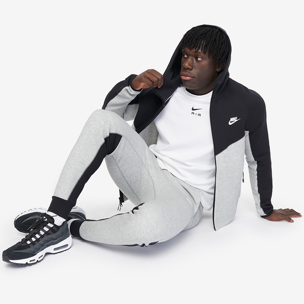 Nike Tech Fleece Full-Zip Windrunner Hoodie - Dark Grey Heather/Black ...