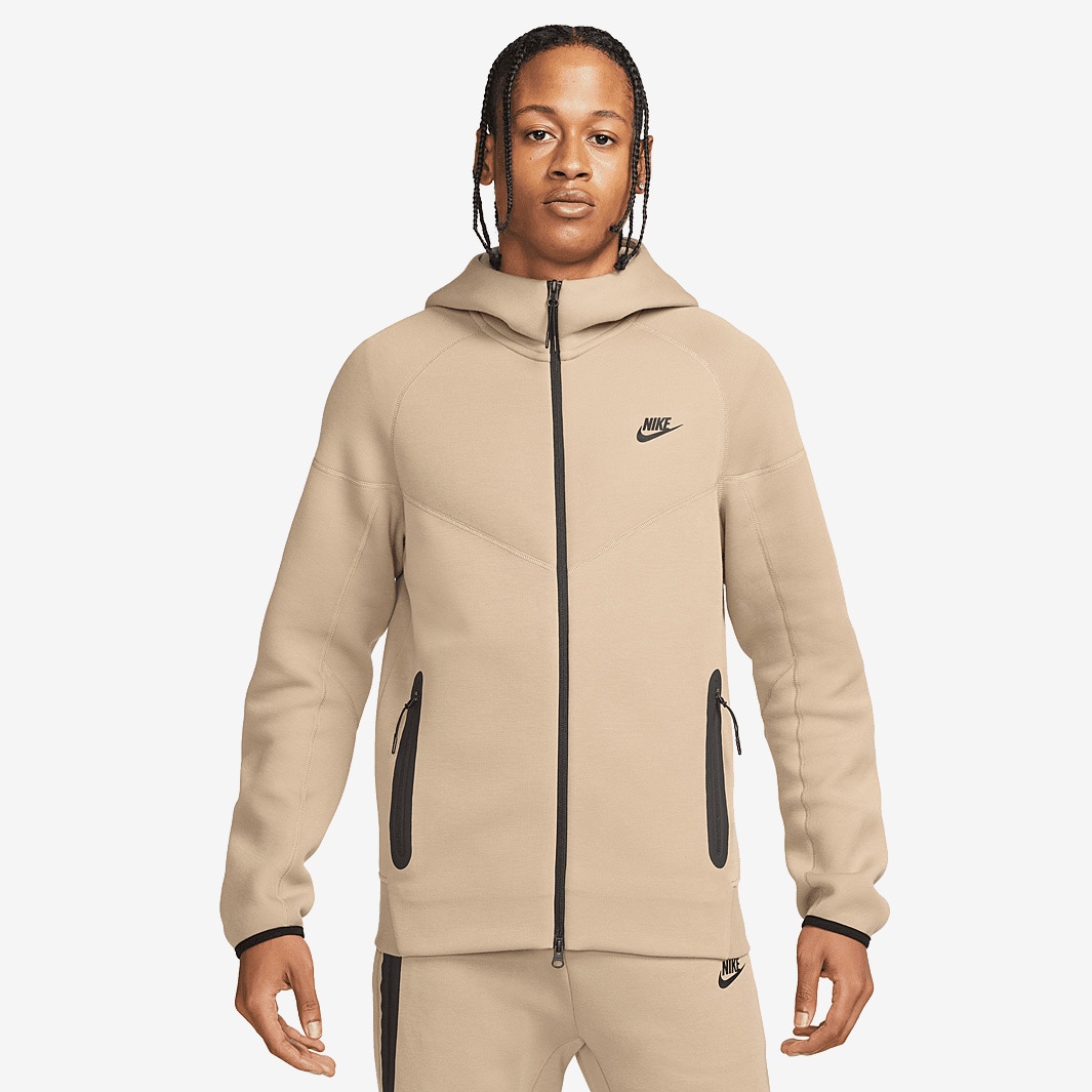 Nike Tech Fleece Full-Zip Windrunner Hoodie - Khaki/Black - Tops - Mens ...