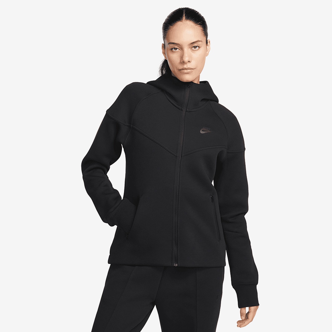 Nike Sportswear Womens Tech Fleece Windrunner Full-Zip Hoodie - Black ...