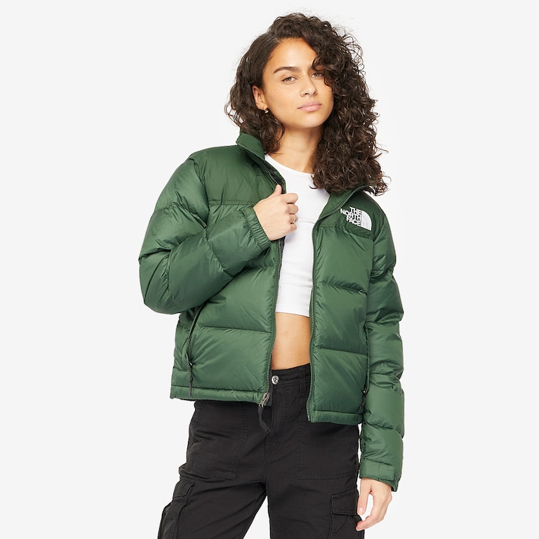 The North Face Womens 1996 Retro Nuptse Jacket Dark Green Tops