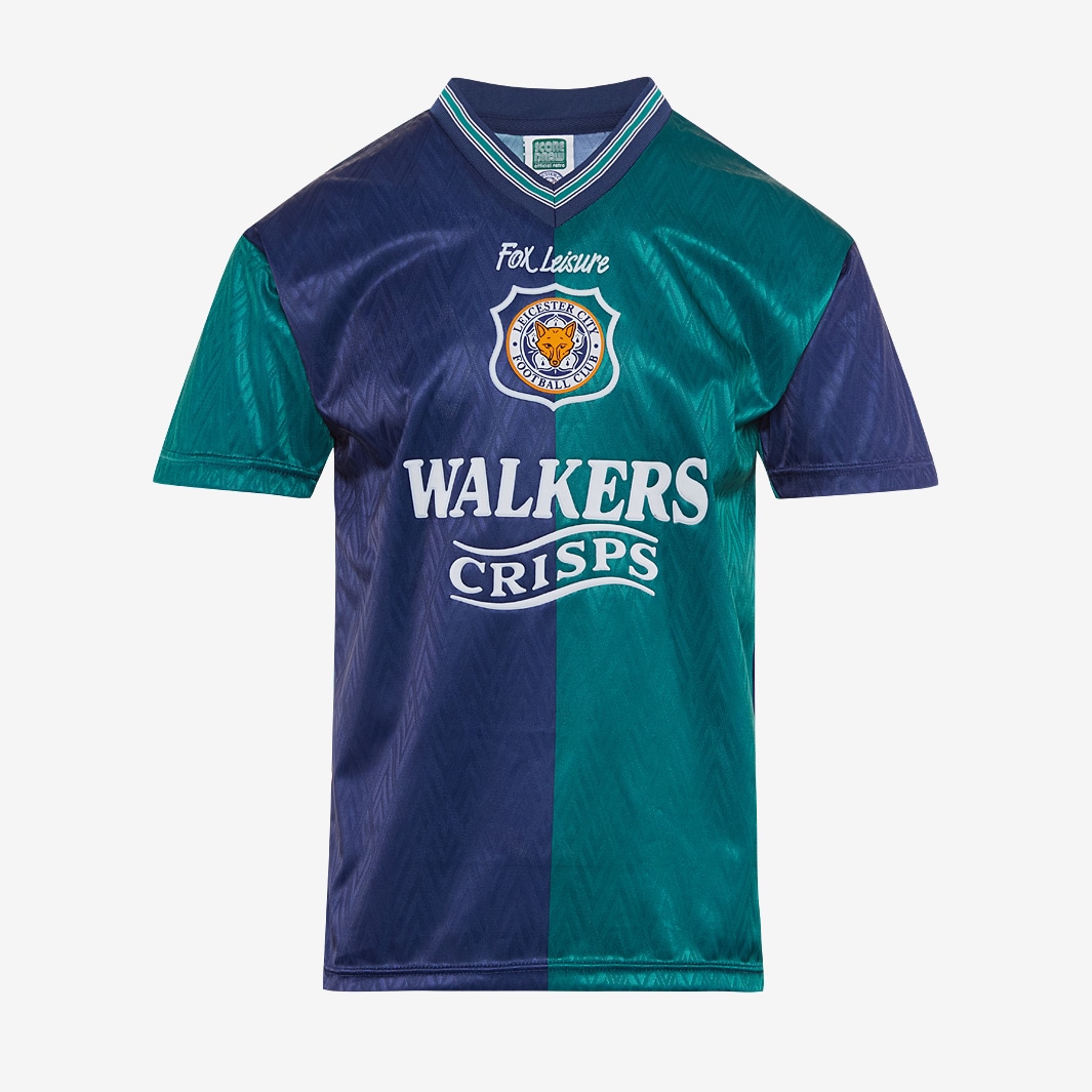 Score Draw Leicester City 1995 Third Shirt Blue/Green Mens