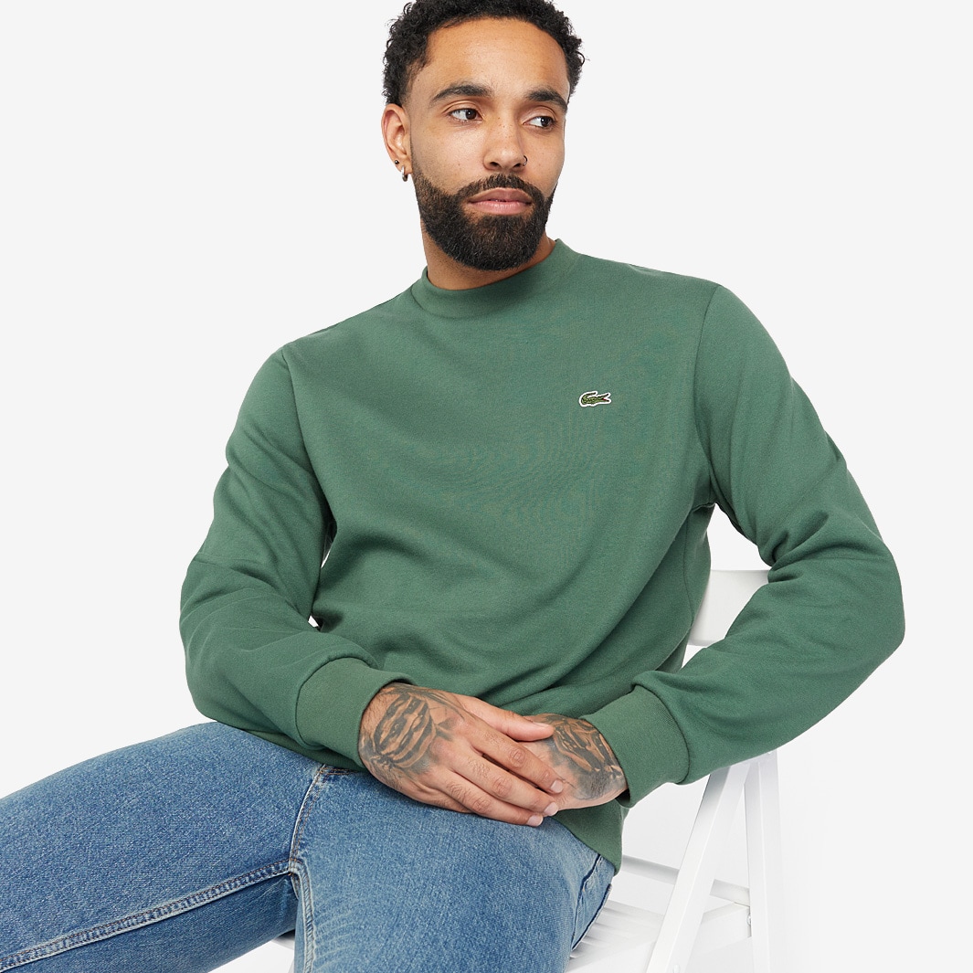 Lacoste Organic Cotton Sweatshirt - Sequoia - Tops - Mens Clothing ...