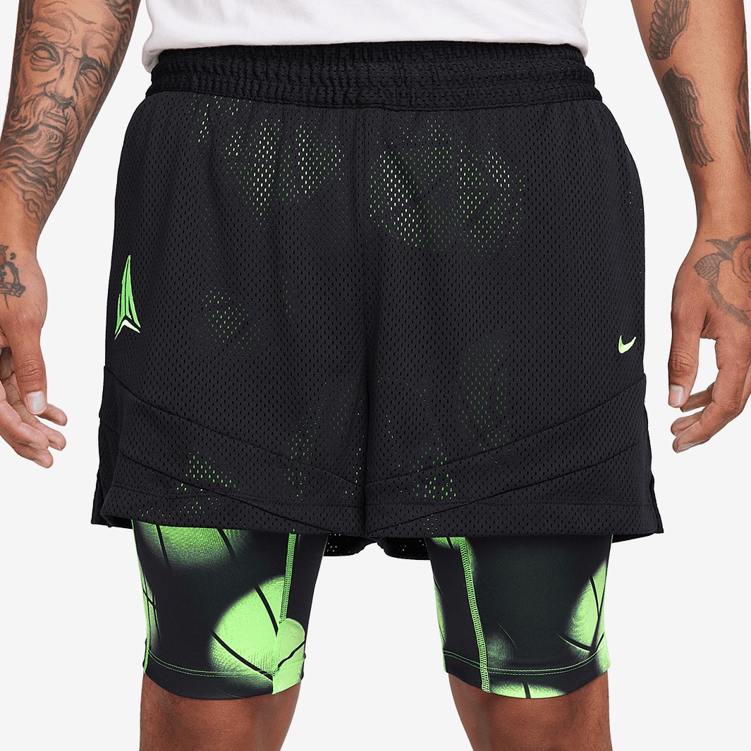 Nike Ja Dri-FIT Icon 2-in-1 4Inch Shorts - Black/Lime Blast - Mens ...