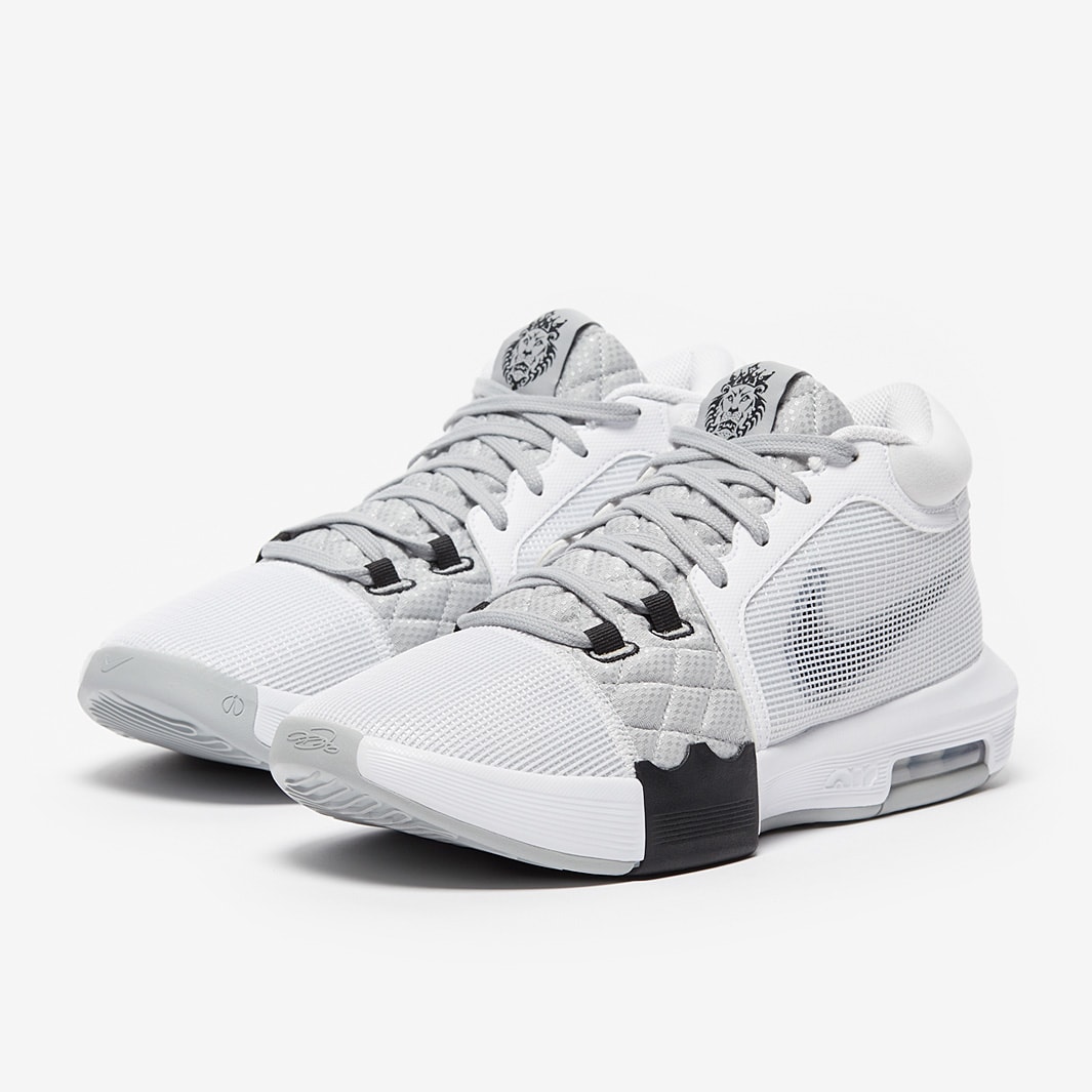 Nike LeBron Witness 8 - White/Black/Light Smoke Grey - Mens Shoes | Pro ...