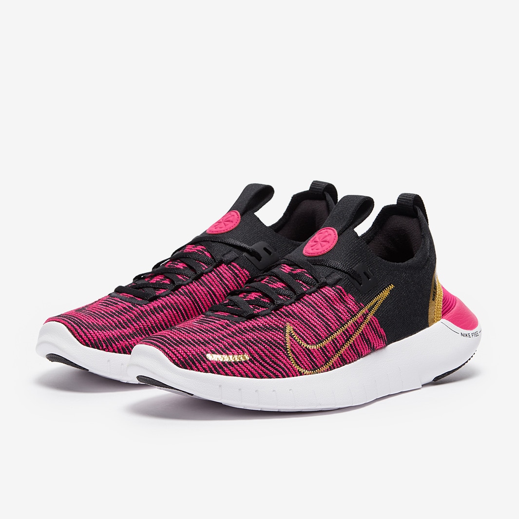 Nike Womens Free Run Next Nature Flyknit - Black/Metallic Gold ...