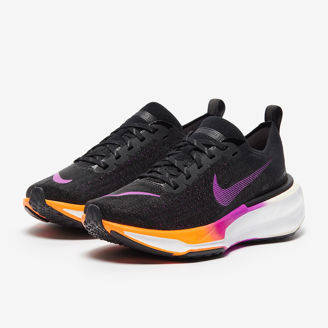 Nike Womens Invincible Run Flyknit 3 Black Hyper Violet Laser Orange Womens Shoes Pro Direct Running