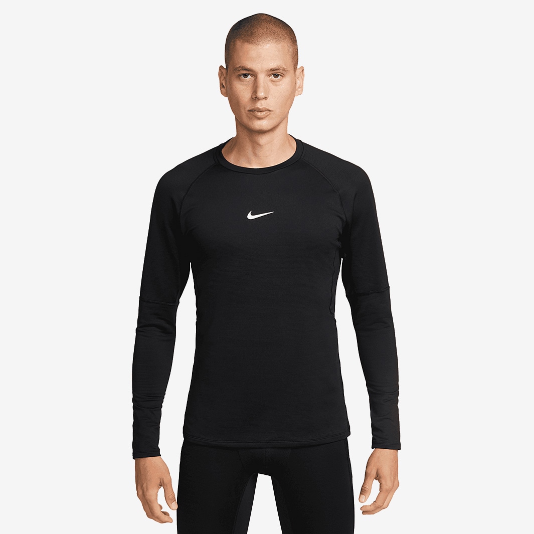 Nike Pro Warm LS Top - Black/White - Mens Base Layer | Pro:Direct Soccer
