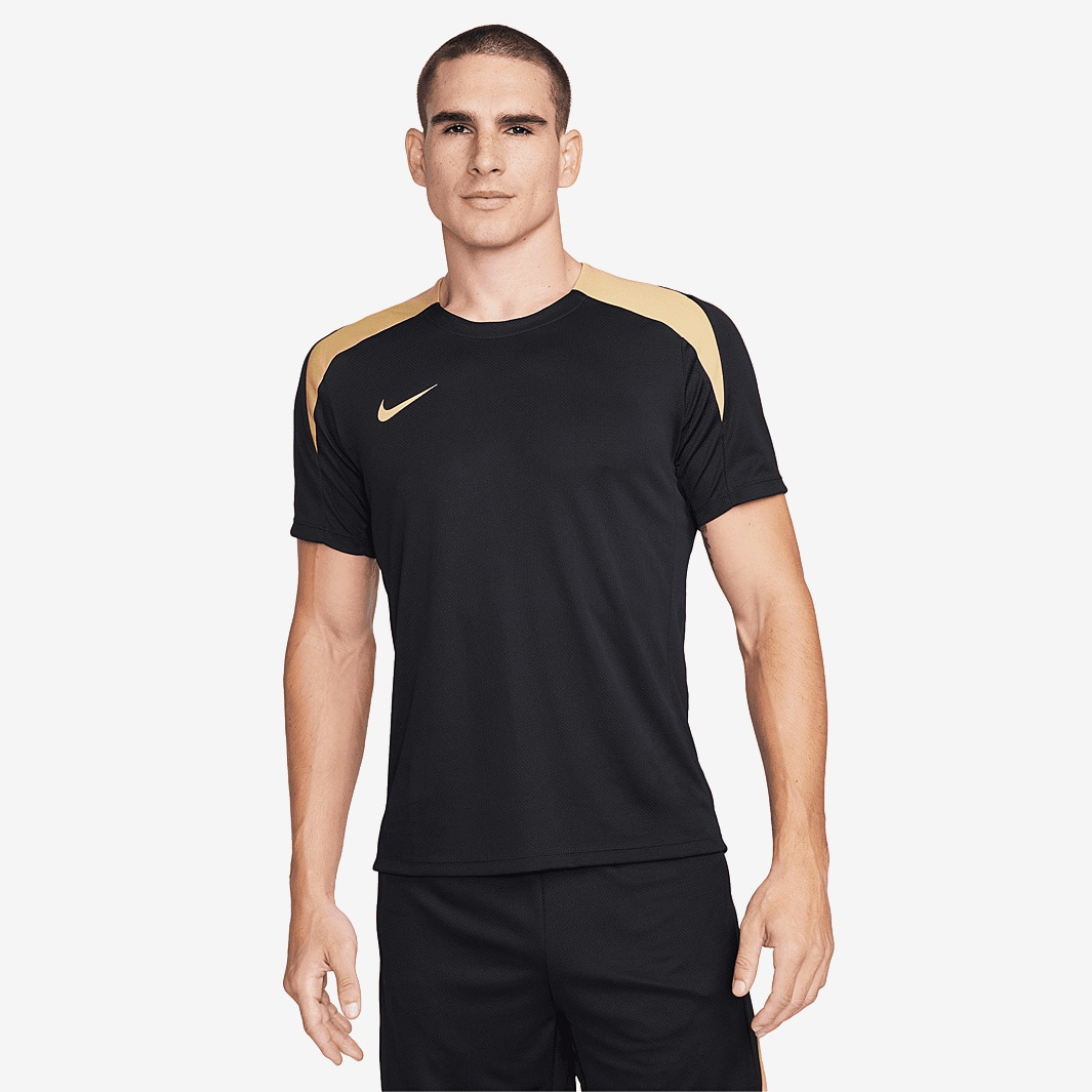 Nike Dri-Fit Strike SS Top - Black/Black/Jersey Gold/Metallic Gold ...