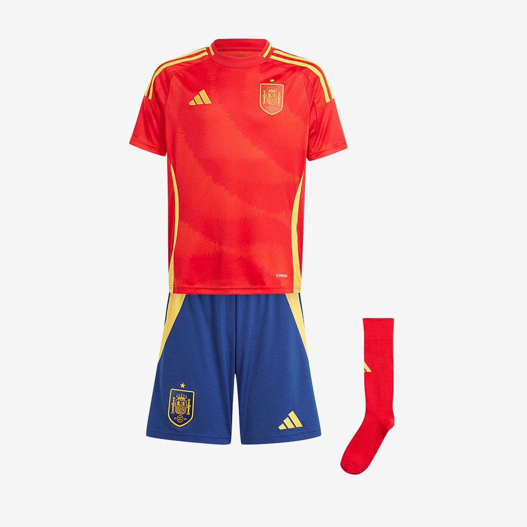 adidas Spain 2024 Kids Home Kit Better Scarlet/Better Scarlet S23