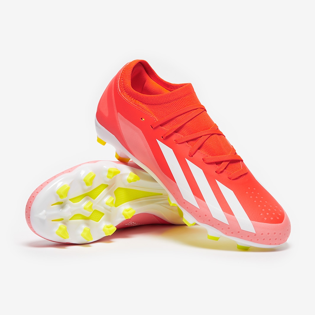 adidas X Crazyfast League Mixed Ground Solar Red White Team Solar Yellow Adult Boots Pro Direct Soccer