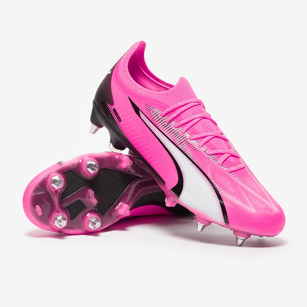 Puma Ultra Ultimate Mixed x Soft Ground - Poison Pink/Puma White/Puma Black  - Adult Boots | Pro:Direct Soccer