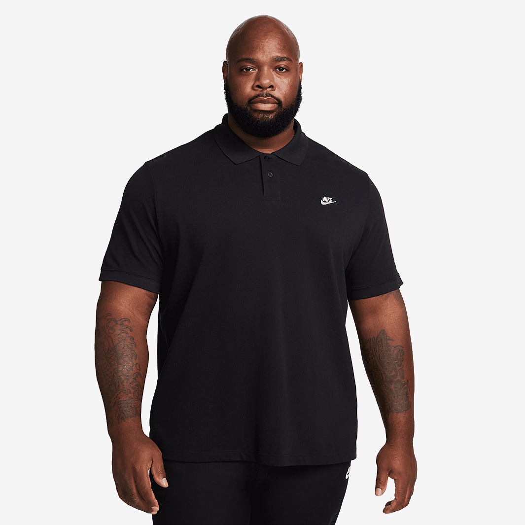 Nike Sportswear Club Polo Shirt - Black/White - Tops - Mens Clothing ...