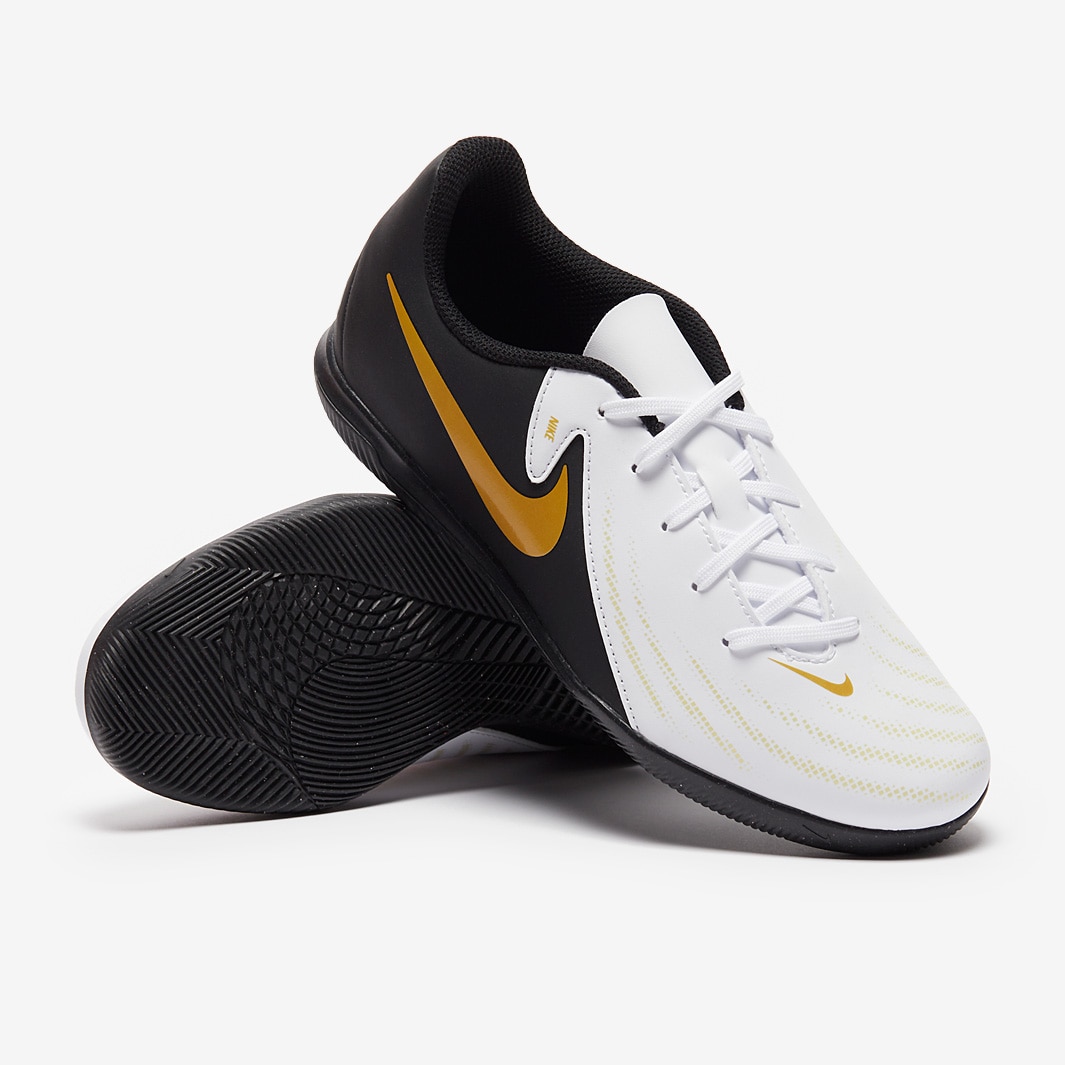 Nike Kids Phantom GX II Club Indoor - White/Black/Metallic Gold Coin ...