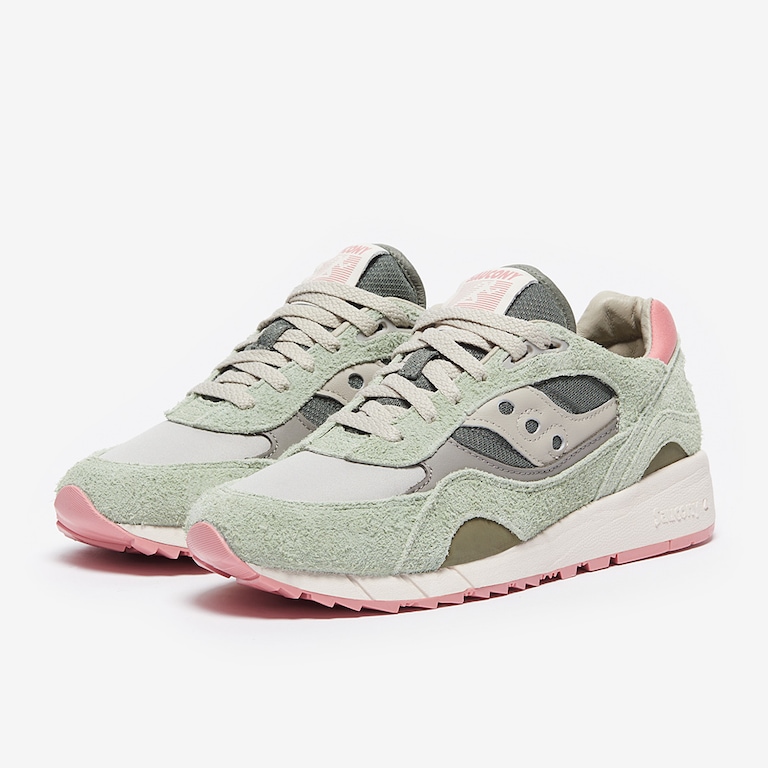 Saucony Originals Womens Shadow 6000 Green/Ivory Trainers