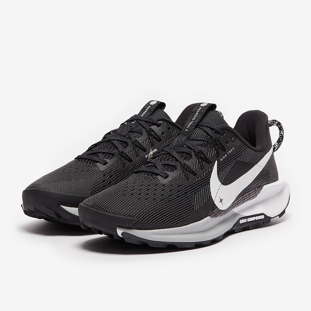 Nike Womens Pegasus Trail 5 - Black/White-Anthracite-Wolf Grey - Womens ...