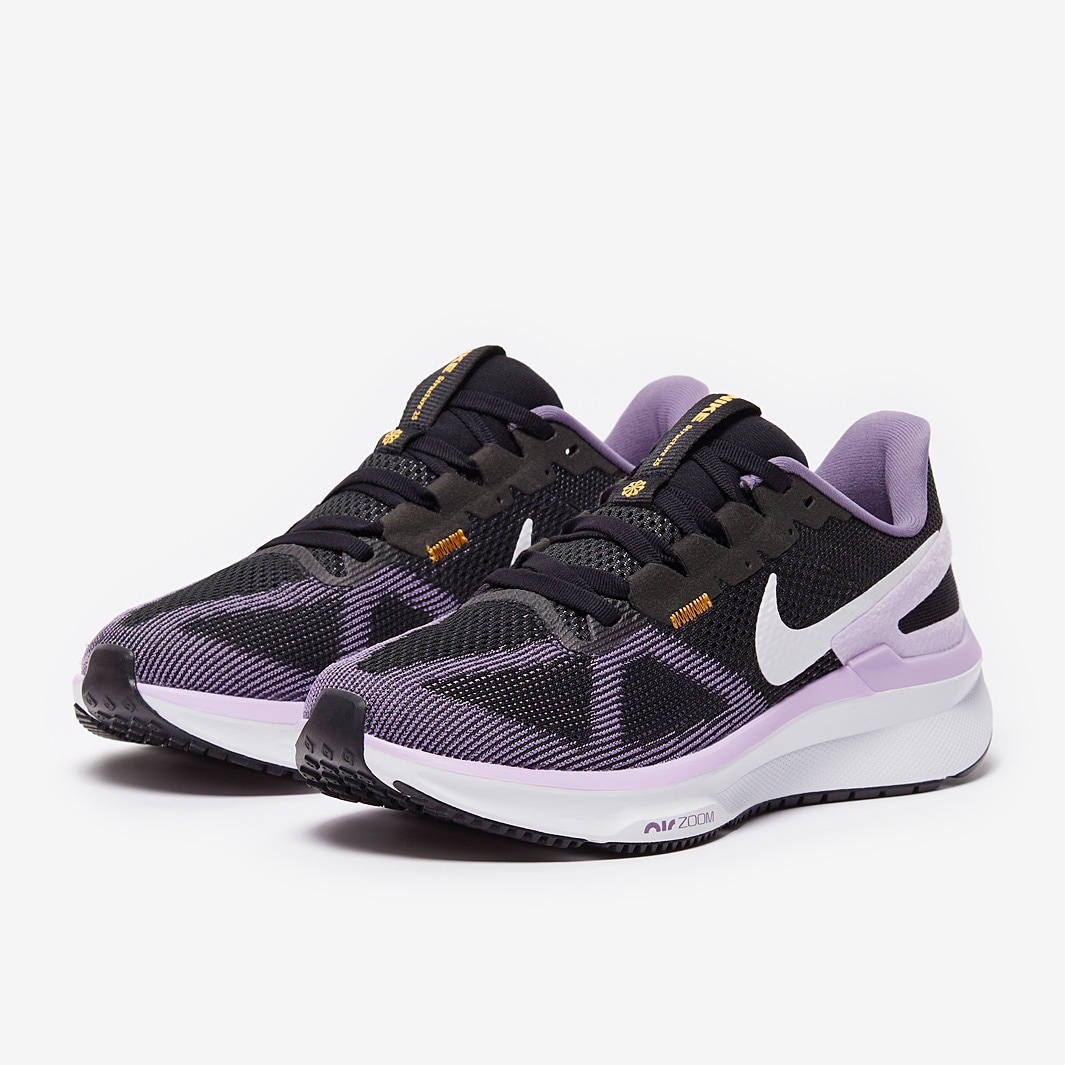 Nike Womens Air Zoom Structure 25 - Black/White-Daybreak-Lilac Bloom ...