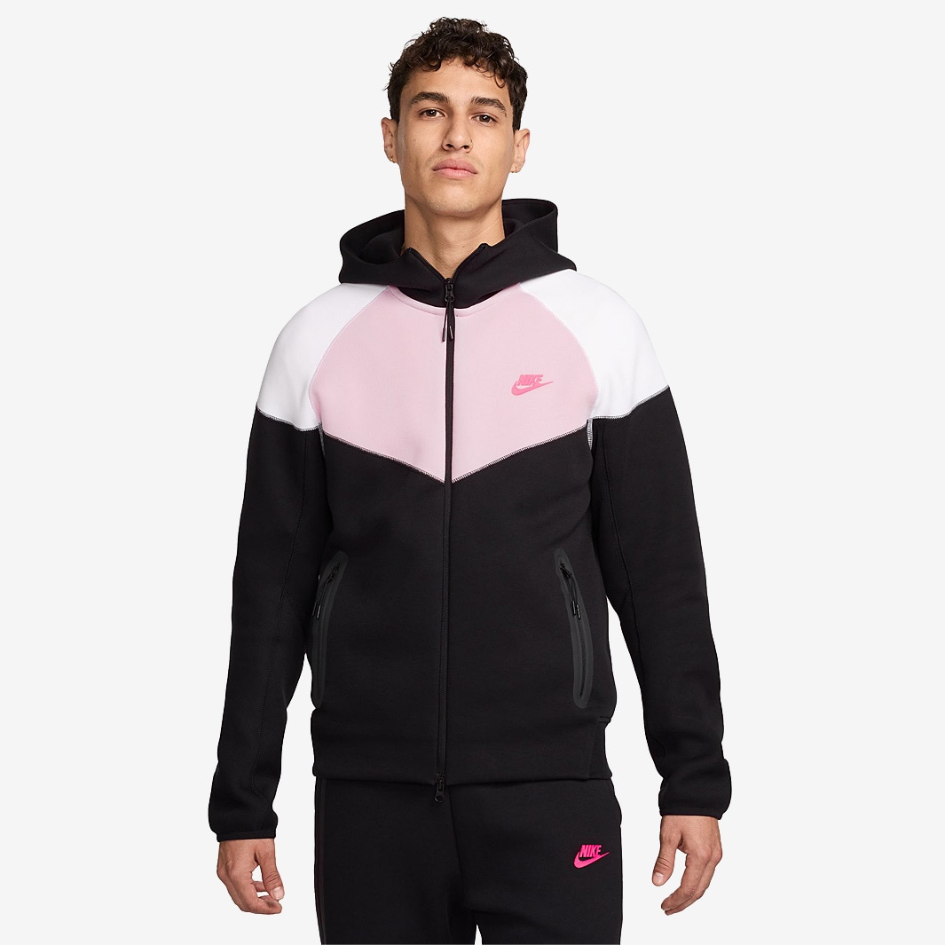 Nike Tech Fleece Full-Zip Windrunner Hoodie - Black/White/Pink Foam ...