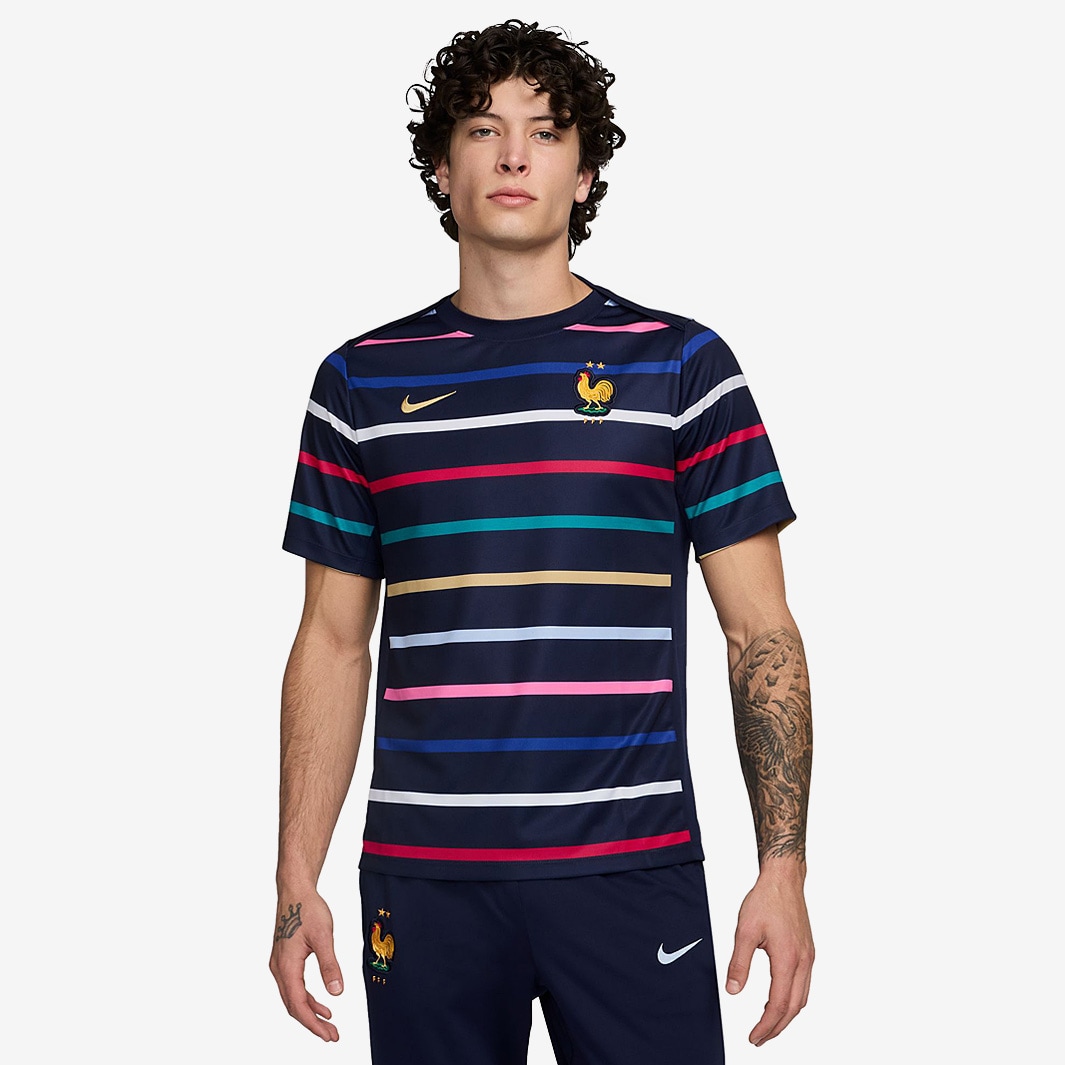 Nike France 2024 Dri-FIT Academy Pro Pre-Match SS Home Top - Blackened ...