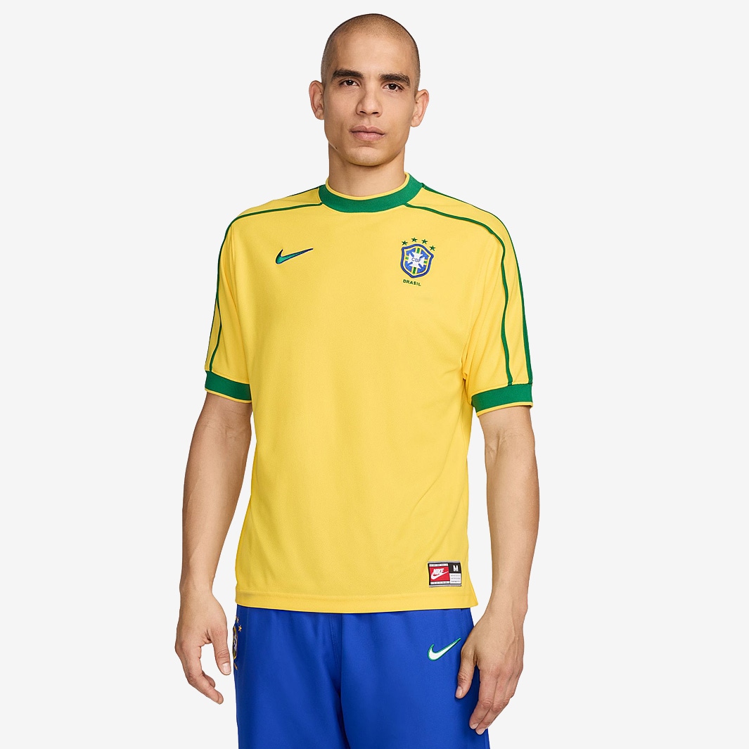 Nike Brazil Re-Issue 1998 SS Shirt - Varsity Maize/Pine Green/Lucky ...