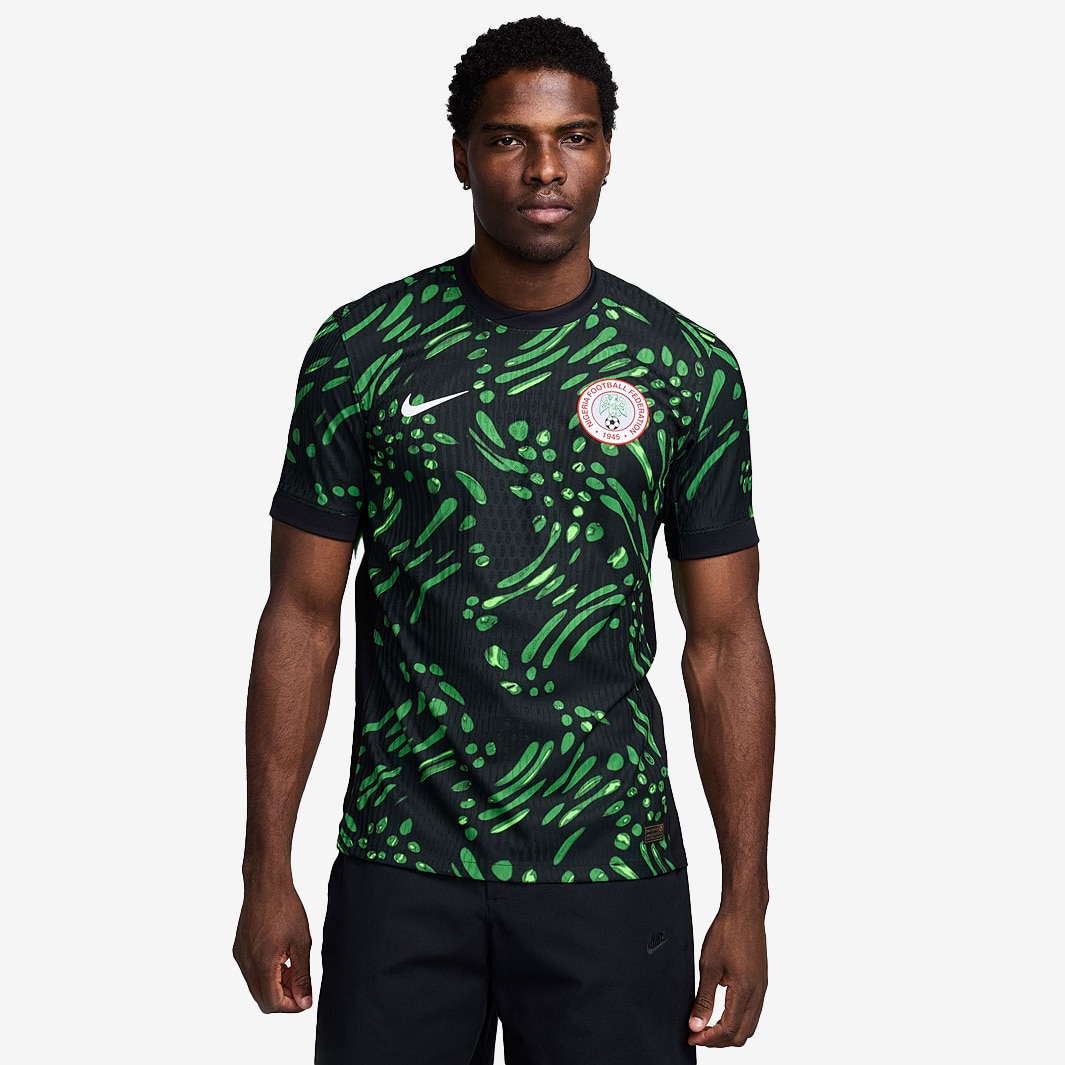 Nike Nigeria 2024 Dri-FIT ADV Match SS Away Shirt - Black/Lucky Green ...