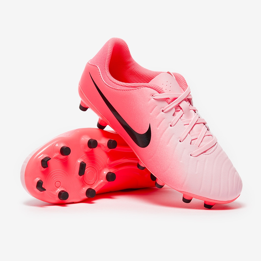 Nike Tiempo Legend X Academy FG MG pour Enfant Rose Mousse Noir Chaussures de Foot Enfant Pro Direct Soccer