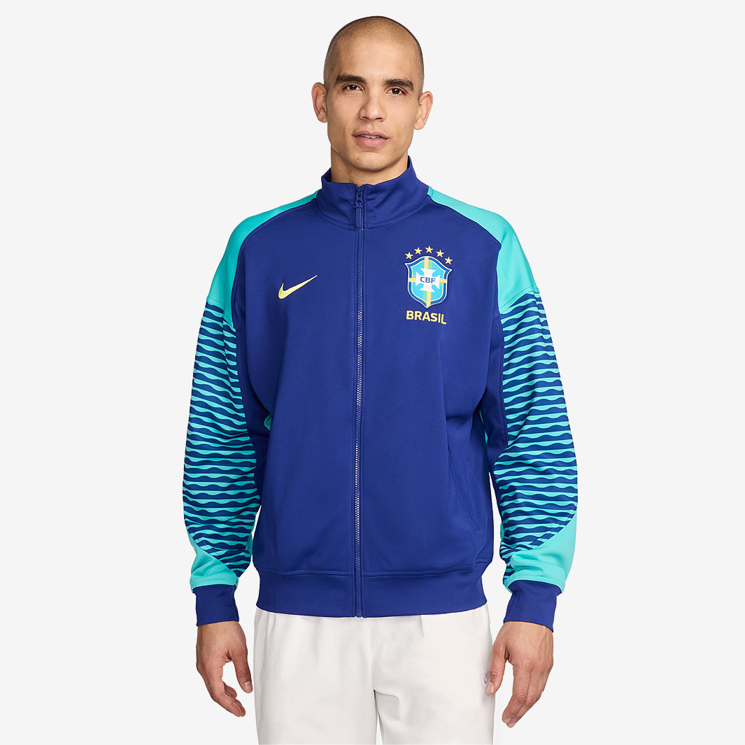 Nike Brazil 2024 Dri FIT Anthem Jacket Deep Royal Blue Lt Retro Nike Brazil 2024 Dri FIT Anthem Jacket Deep Royal Blue Lt Retro