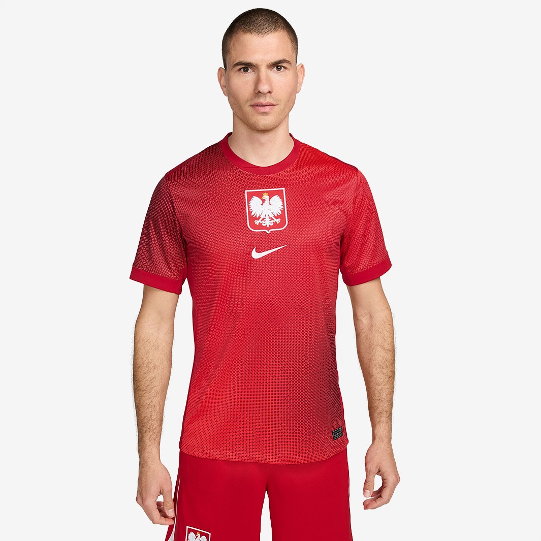 Nike Poland 2024 Dri-FIT SS Stadium Away Shirt - Red - Mens Replica ...