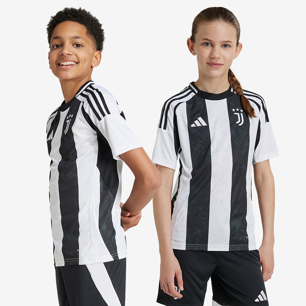 adidas Juventus 24/25 Kids Home Shirt - White/Black - Boys Replica 