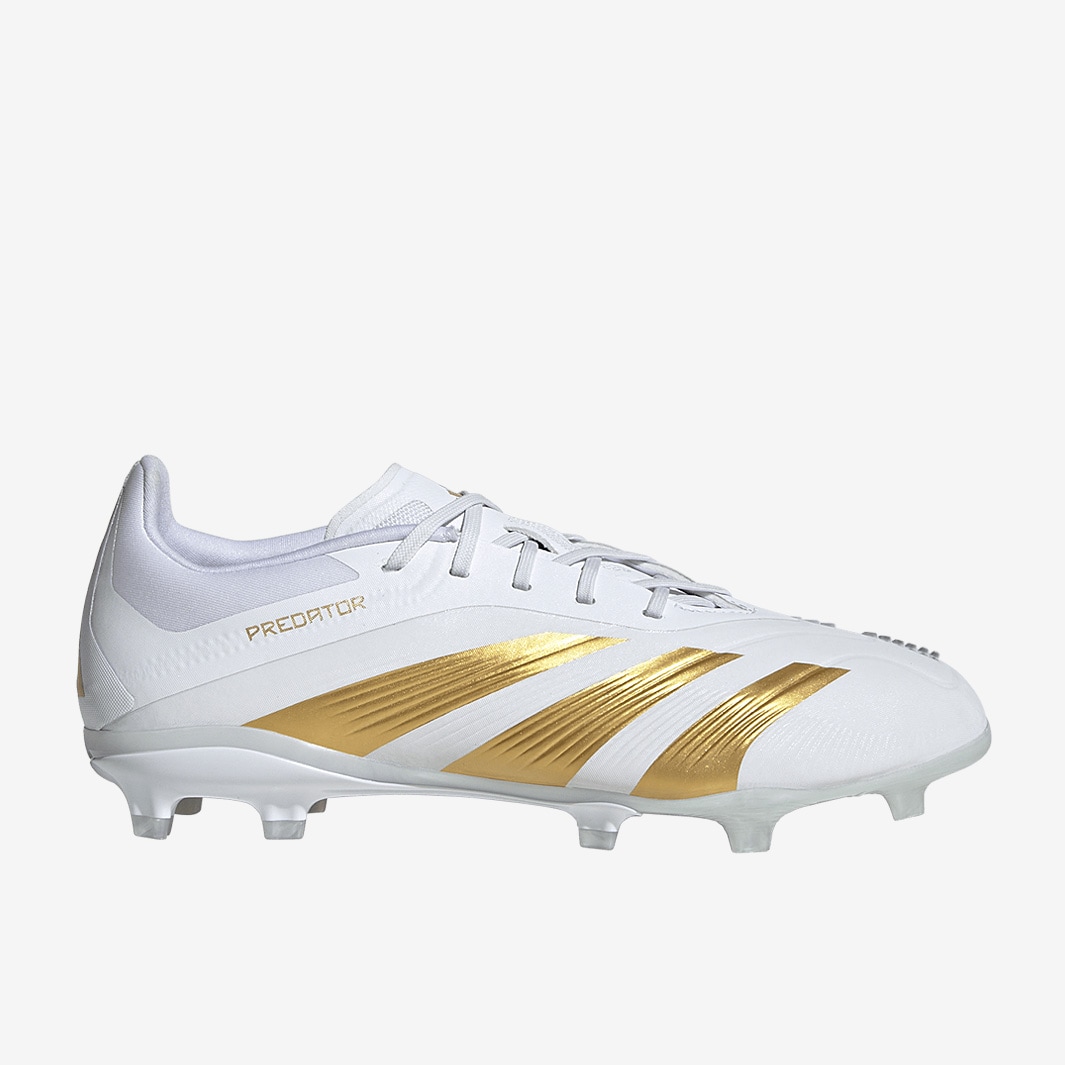 adidas Kids Predator Elite Firm Ground - Ftwr White/Gold Met/Ftwr White ...