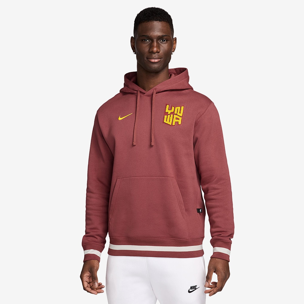 Nike Liverpool 24/25 NSW Club PO Hoodie - Cedar/Chrome Yellow - Mens ...