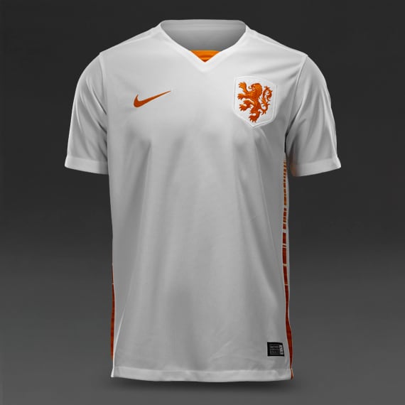 Youths Dutch Short Away Shirt - Youths Replica - Football White/Safety Orange