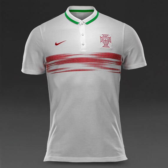 Nike Portugal Authentic-Ropa oficial Portugal-Polo de futbol-Blanco-Rojo |
