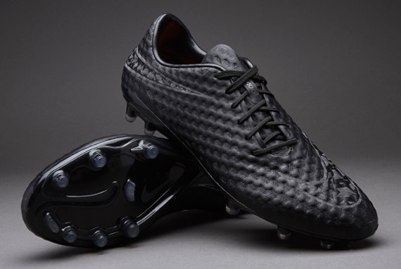 Football Boots - Nike Hypervenom Phantom FG - Ground - Black/Black/Black/Total | Soccer