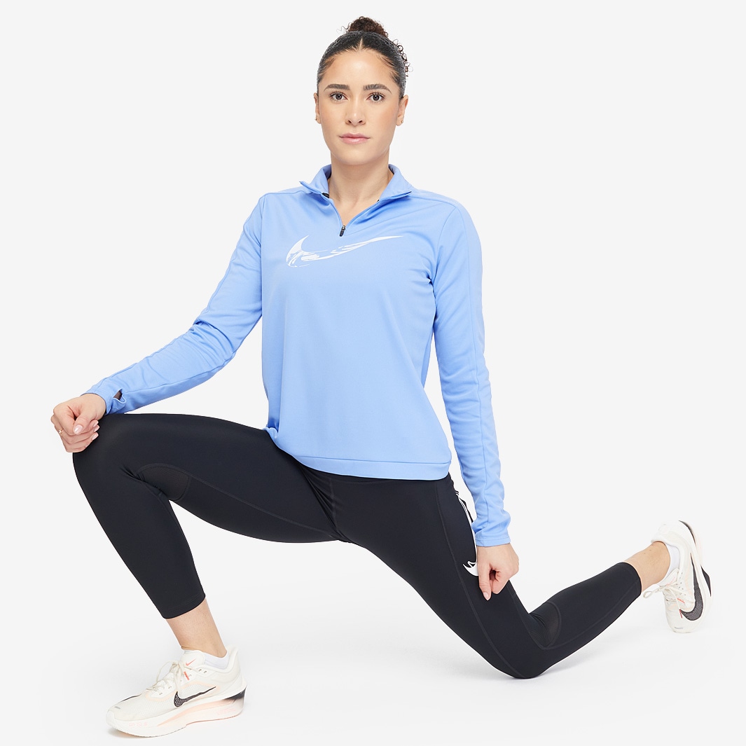 Nike Womens Dri-FIT Swoosh Half Zip Long Sleeve Top Royal Pulse