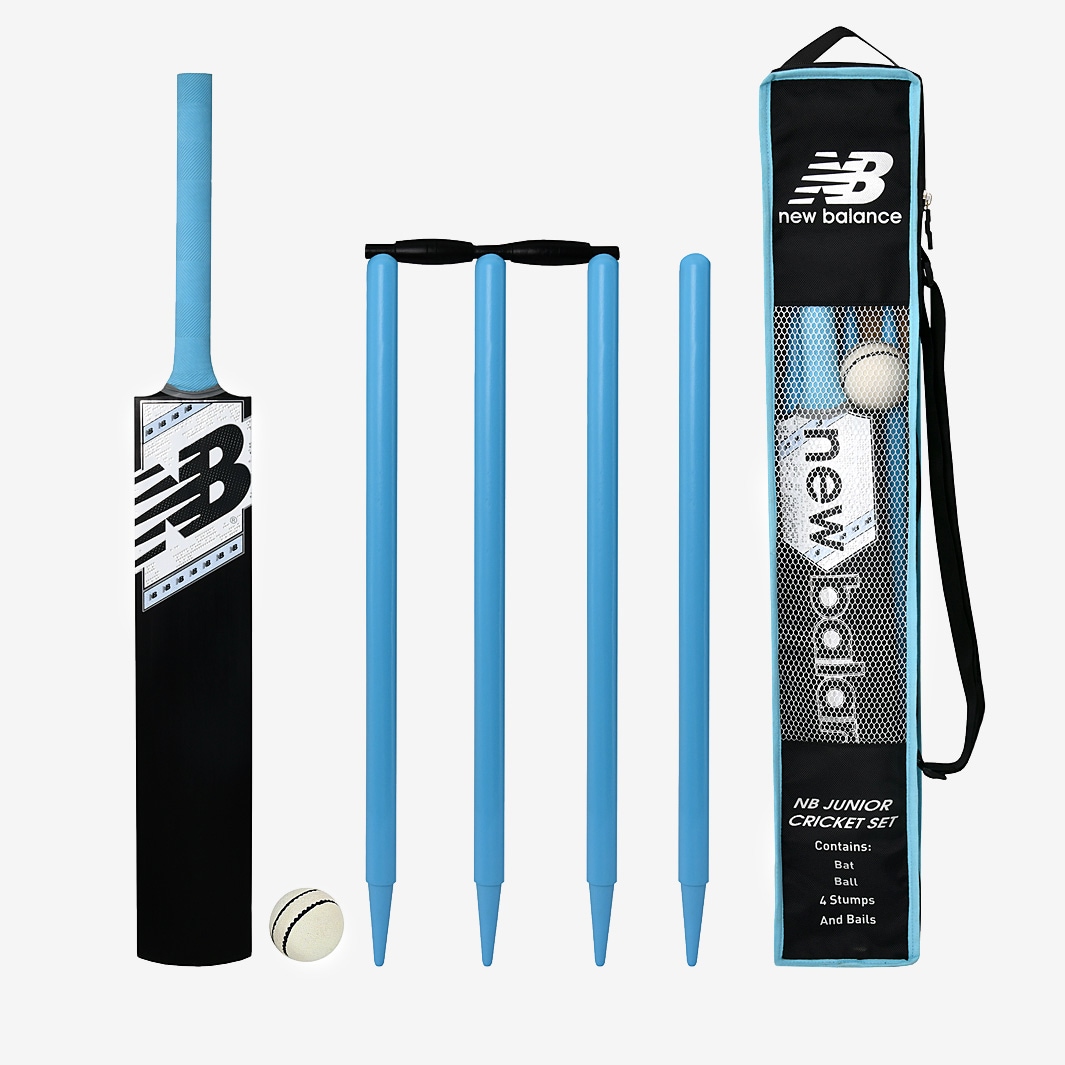 New Balance Plastic Cricket Set Black Blue Cricket Equipment Pro Direct Cricket