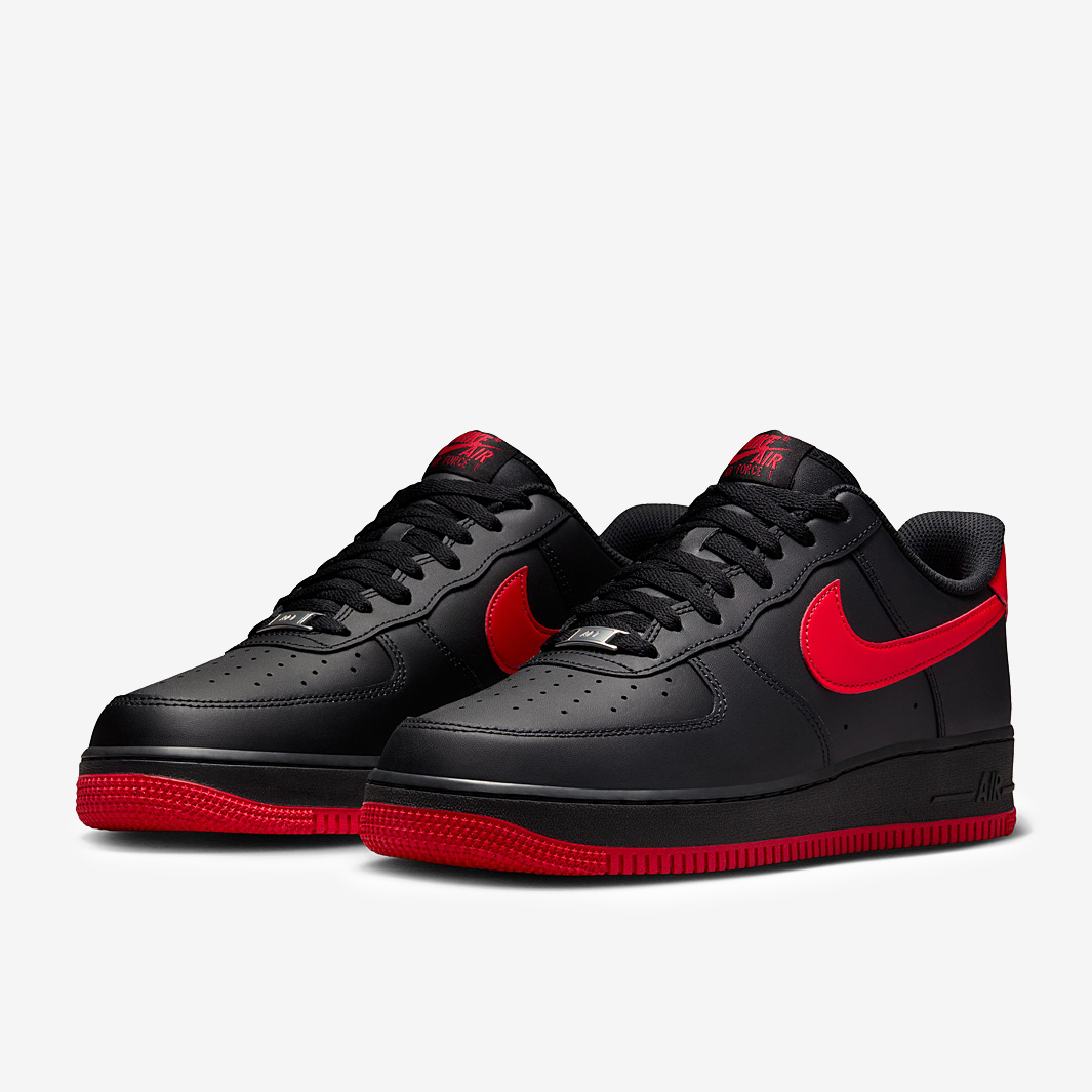 Nike Sportswear Air Force 1 07 Black University Red Trainers 