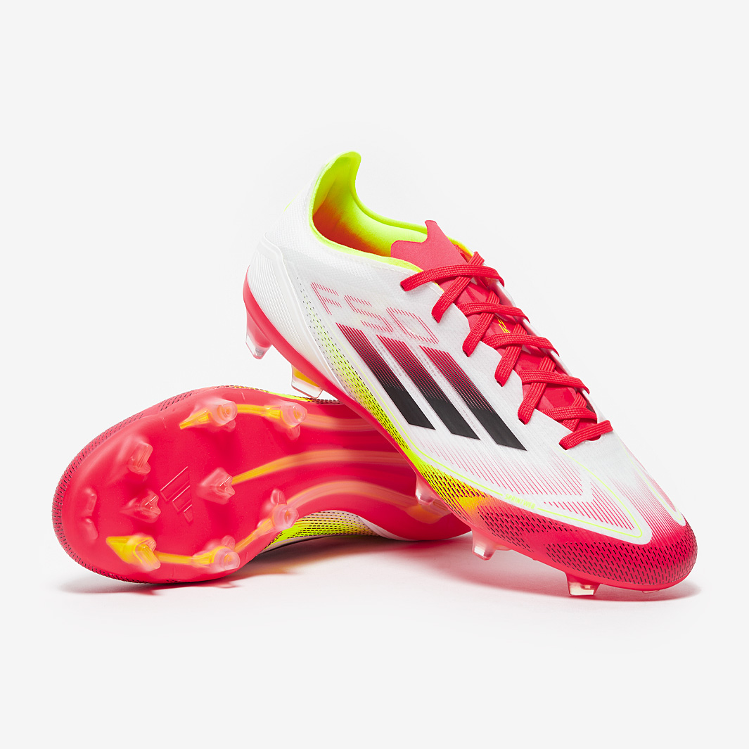 Adidas F50 Pro Firm Ground White Black Solar Yellow Adult Boots 