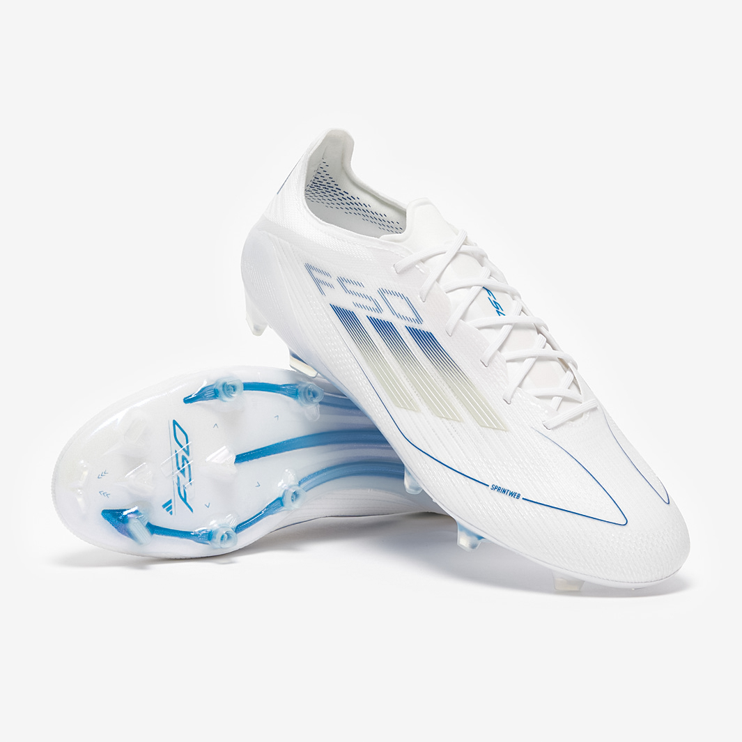 Adidas F50 Elite Firm Ground White Pearl Met White Adult Cleats Adidas F50 Elite Firm Ground White Pearl Met White Adult Cleats