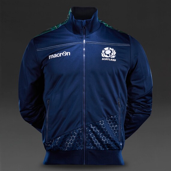 macron Scotland ラグビー アンセムジャケット　ネイビー Mens Replica - Macron Scotland 15/16 Anthem Jacket - Navy
