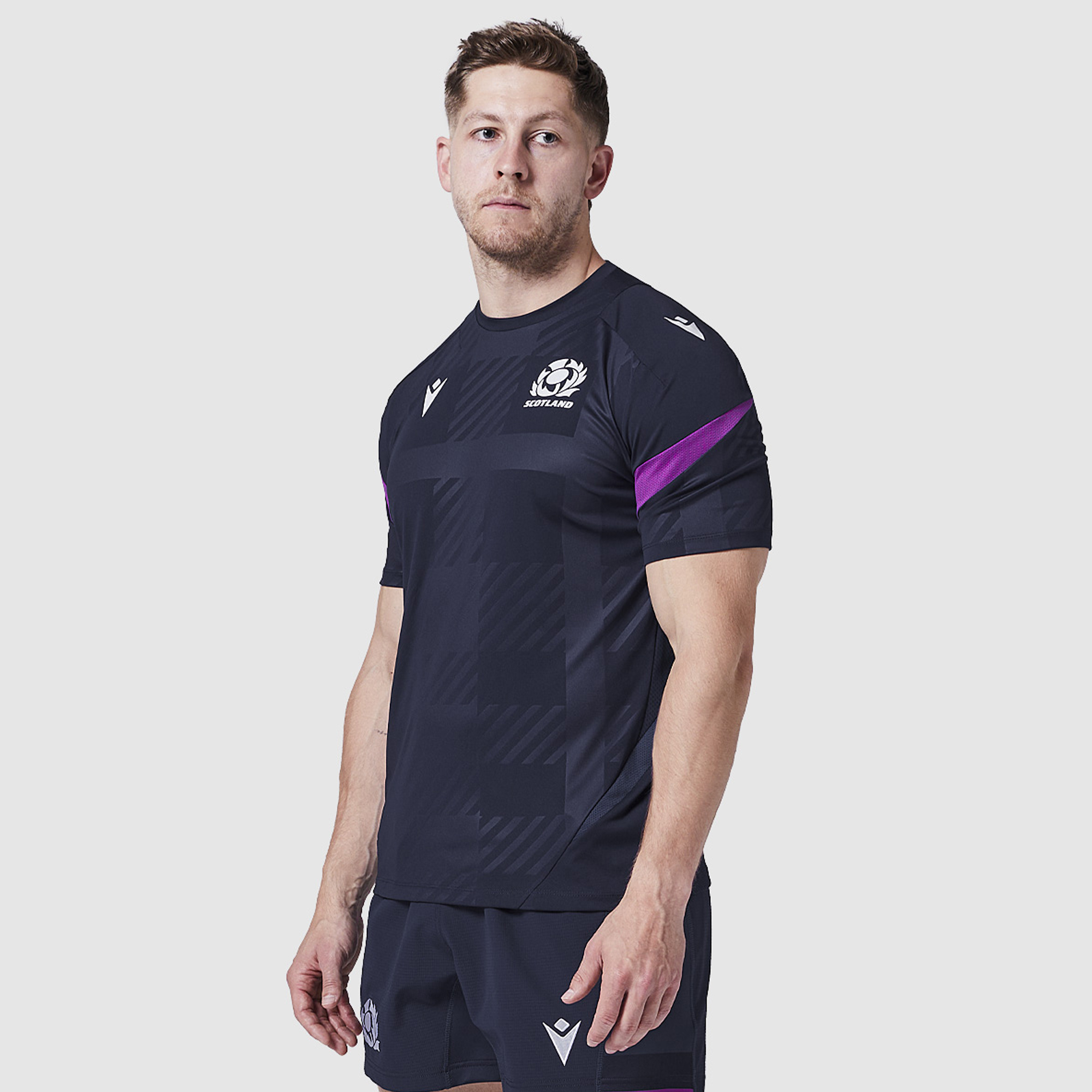 Macron Scotland 25 26 Training Poly Shirt Navy