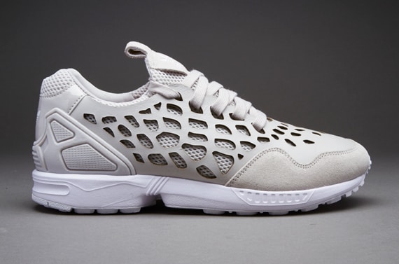 Gray※ Womens Shoes - adidas Originals Womens ZX Flux Lace - Pearl