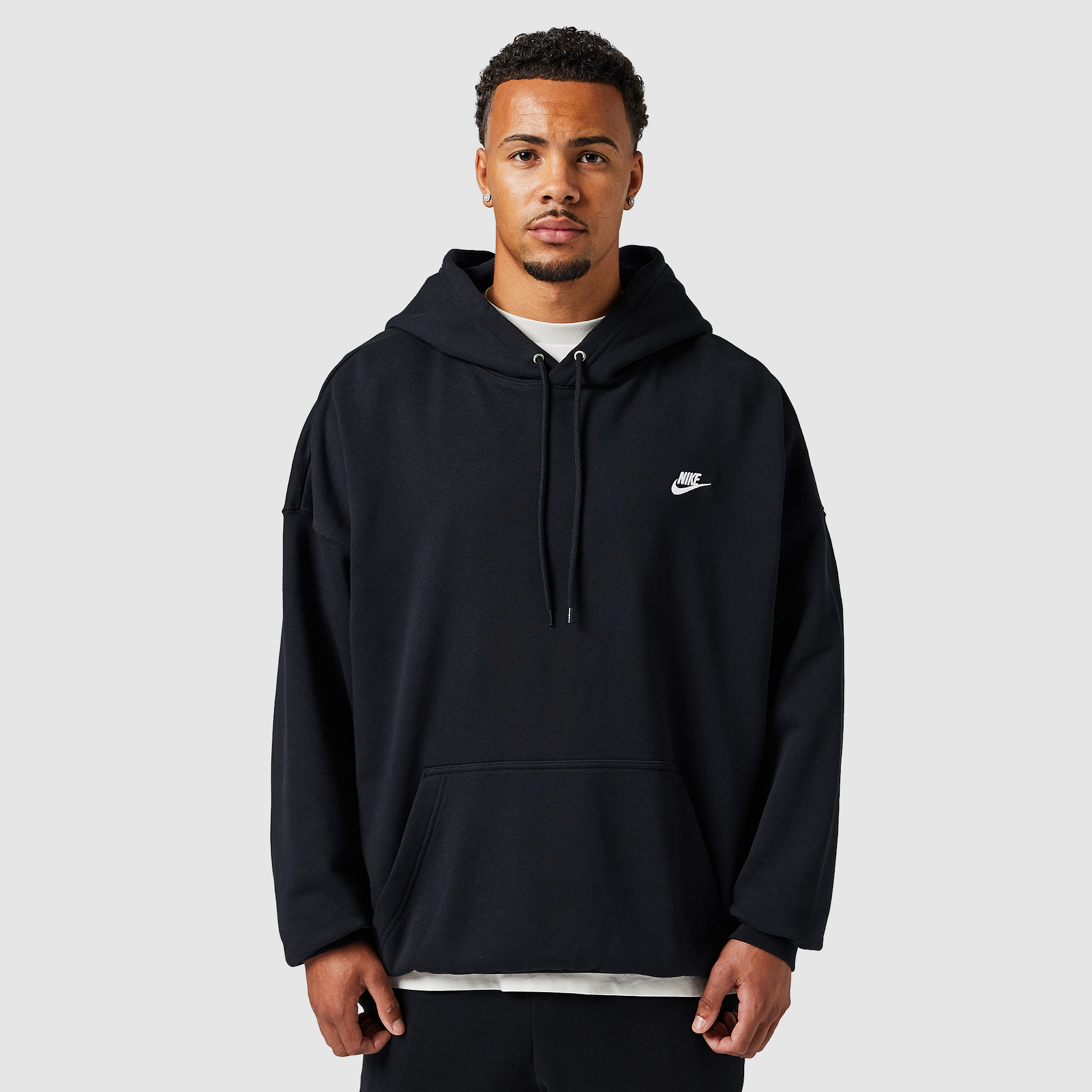 Nike Sportswear Club Fleece Oversized French Terry Pullover Hoodie Black