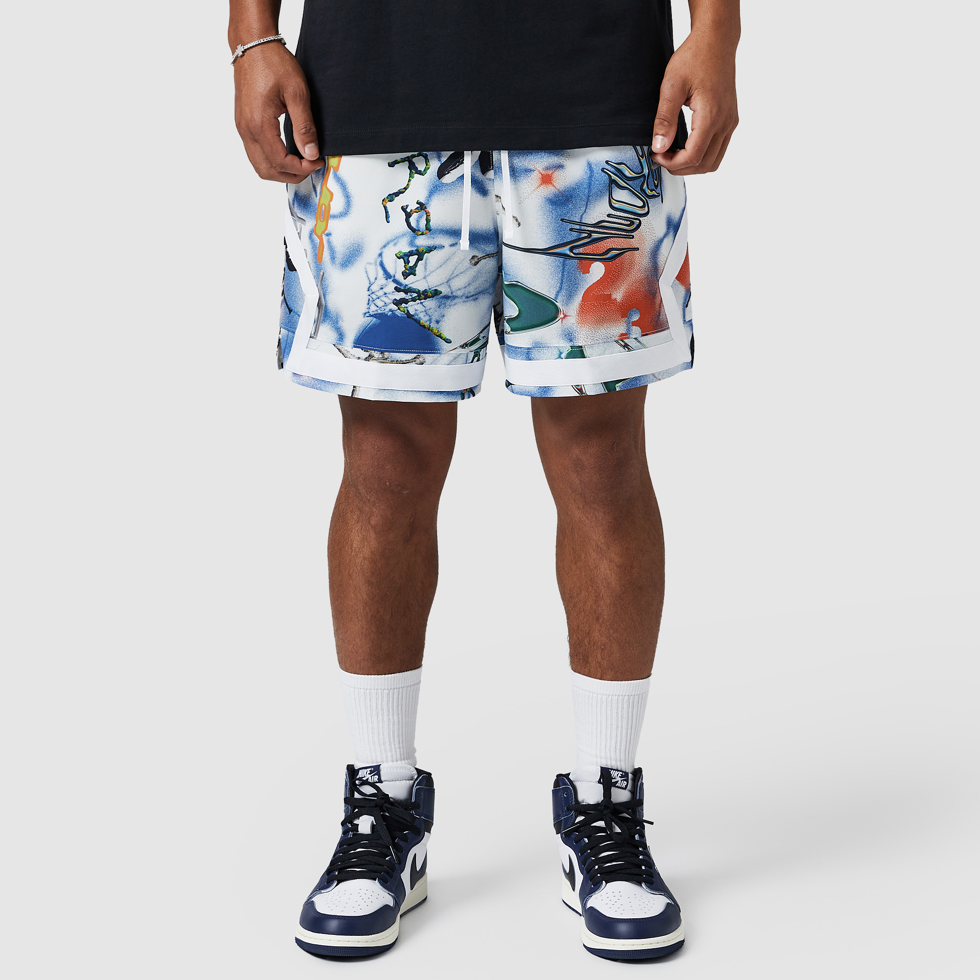 Jordan Sport Dri Fit Woven Printed Diamond Shorts White
