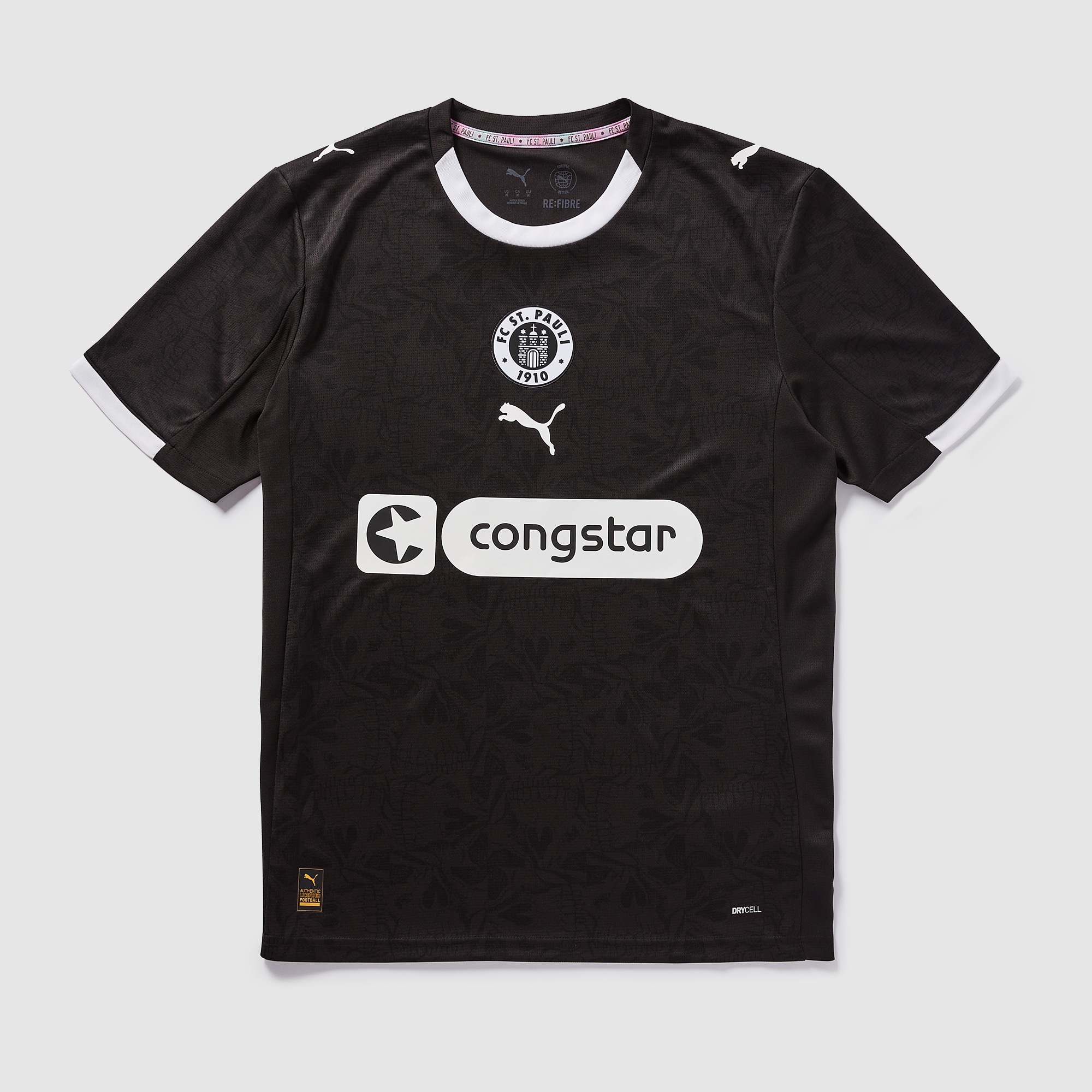 PUMA FC St. Pauli 25/26 Third Jersey Men, Black/White, size